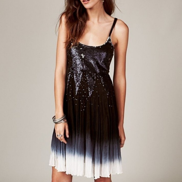 🍒NWOT🍒 FREE PEOPLE SEQUIN OMBRE DRESS - Picture 1 of 6